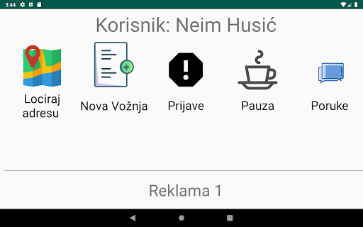 Android application Tuzla Taxi Vozac screenshort