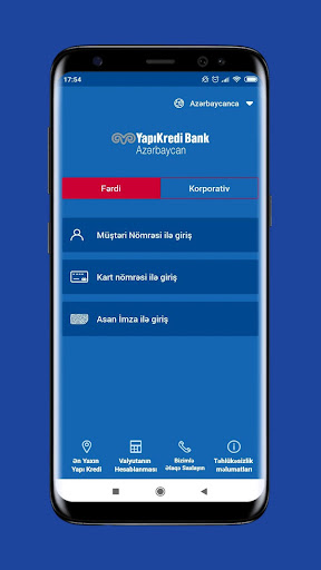 Android application Yapı Kredi Azərbaycan Mobile screenshort