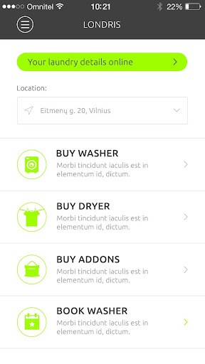 Android application PRIMA Launderettes screenshort