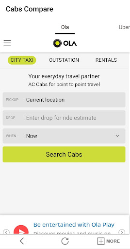 All In One Cab Booking app : C Screen 3