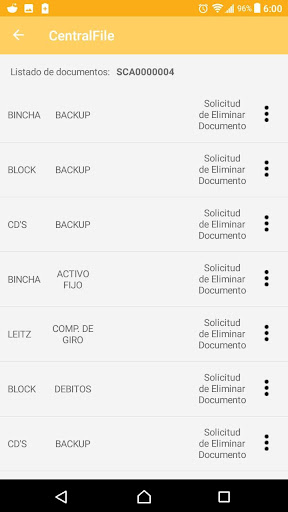 CentralFile Solicitudes Screen 2