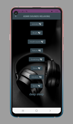 Android application asmr sounds relaxing screenshort