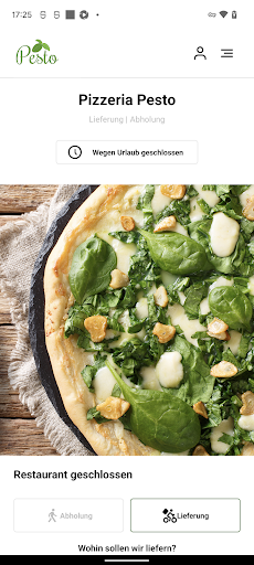 Android application Pizzeria Pesto screenshort