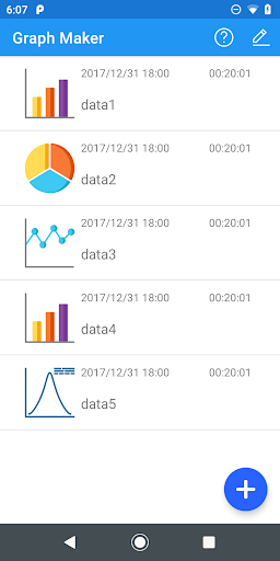 Android application Graph Maker (line/bar/pie) screenshort