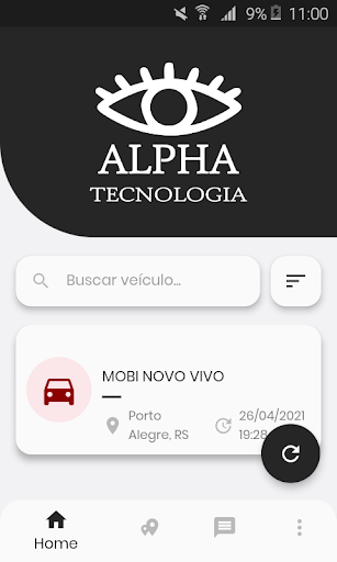 Android application Alpha Rastreamento screenshort