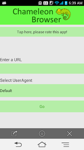 Android application Chameleon browser (UserAgent) screenshort