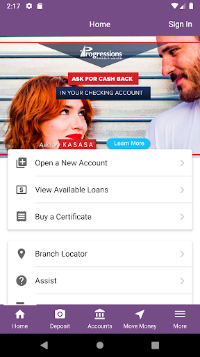Progressions Credit Union Screen 2