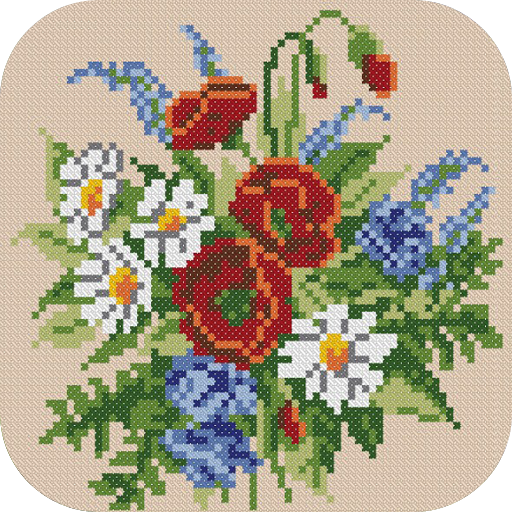 Cross Stitch Flowers  Icon