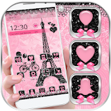 Rose Pink Paris Eiffel Tower Launcher Theme icon