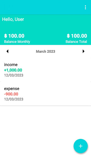 Android application Minhas Finanças screenshort