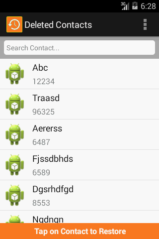 Restore Contacts : Recover Del Screen 2