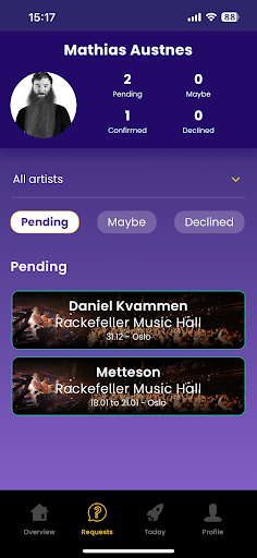 Android application Tour Control screenshort