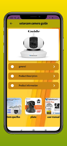 Android application vstarcam camera guide screenshort