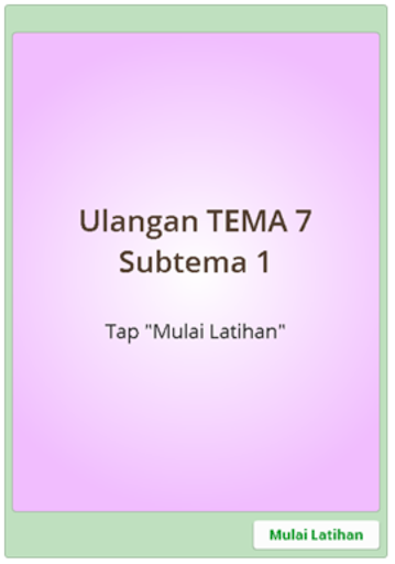 Latihan Soal SD Kelas 1 Tema 7