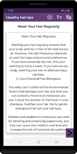 Healthy hair -Tips Screen 2