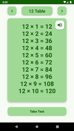 Multiplication Tables 1 to 50 Screen 2