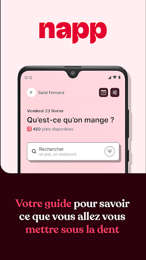Android application Napp - menus et restaurants screenshort