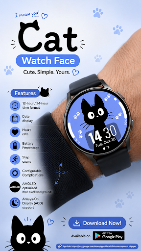 Cat Watch Face screenshot 3