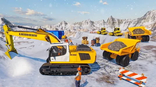 Road Builder Snow Crane Sim 3D