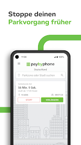 Weibliche Fahrer zahlt für die Parkuhr mit einem Paybyphone Handy