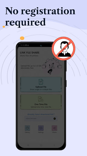 Screenshot of LinkFileShare: Send via link