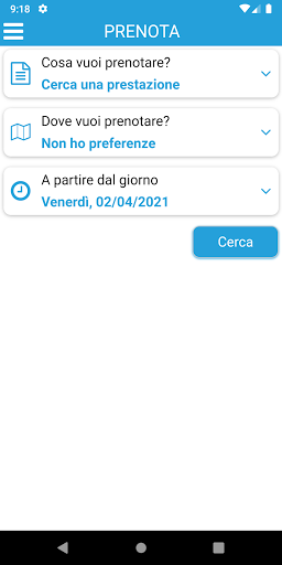 Android application Vettore Booking screenshort