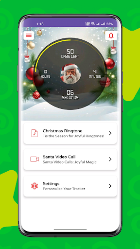 Android application Santa Tracker and Ringtones screenshort