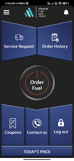Android application Mineola Fuel and HVAC screenshort