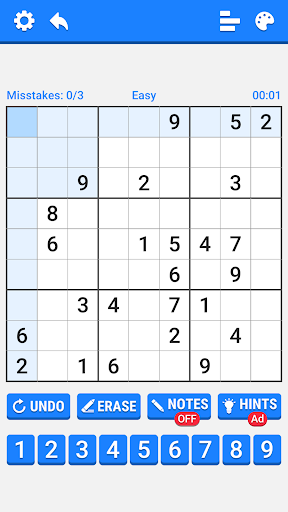 Android application Number Place screenshort