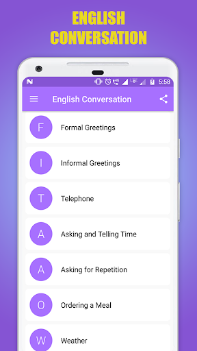 Android application English Conversation screenshort