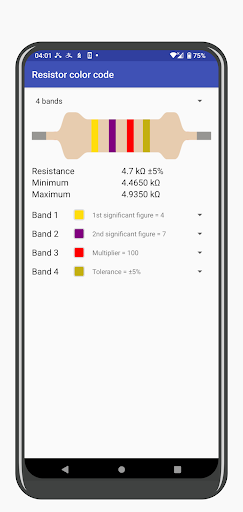 Android application Electronics Toolbox screenshort
