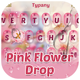Pink Flower Drop Theme&Emoji Keyboard icon