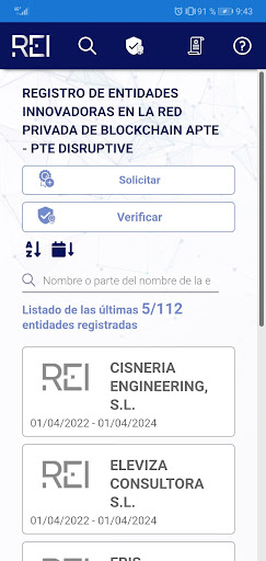 Android application APTE DISRUPTIVE REI screenshort