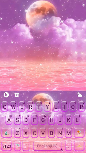 Android application Pink Sky Moon Keyboard Theme screenshort