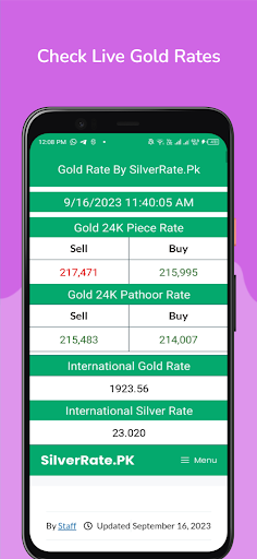 Android application Gold Rate Pakistan - Live Gold screenshort