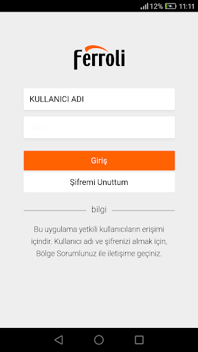 Android application Ferroli Servis screenshort