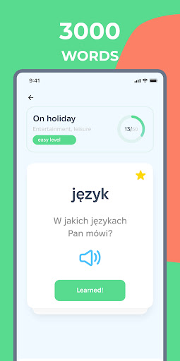 Learn Polish words - Multilang Screen 3