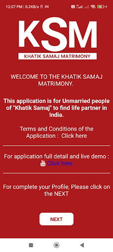 KHATIK SAMAJ MATRIMONY - KSM Screen 2