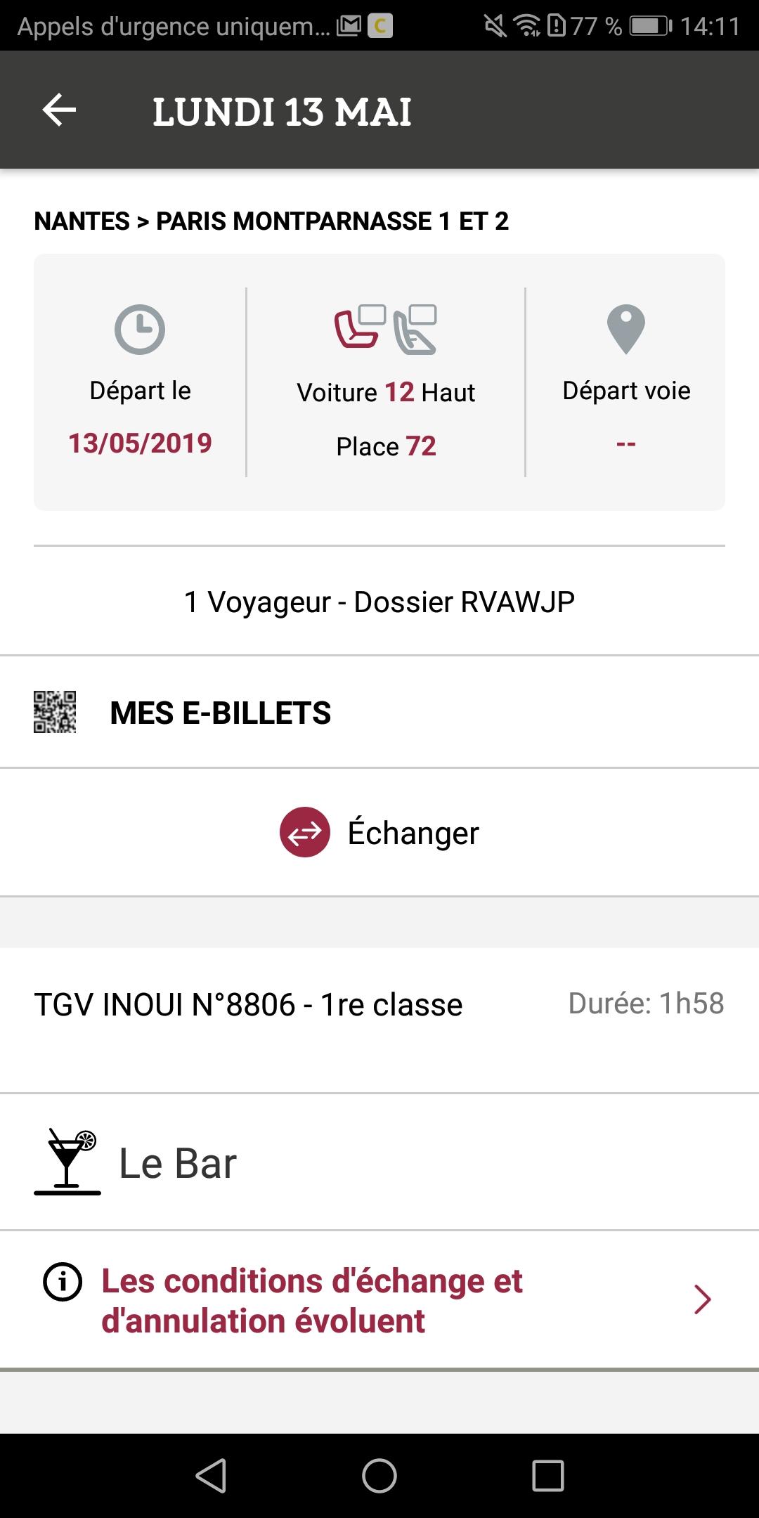 Android application TGV INOUI PRO screenshort