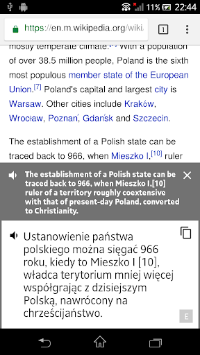 Android application English Polish Translator screenshort