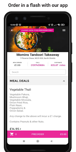 Android application Momins Tandoori Takeaway screenshort