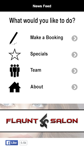 Android application Flaunt Salon screenshort