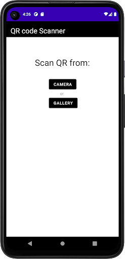 Android application QR Code Scanner screenshort