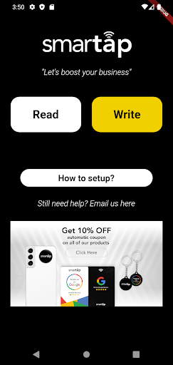 Smartap NFC tools Screen 2
