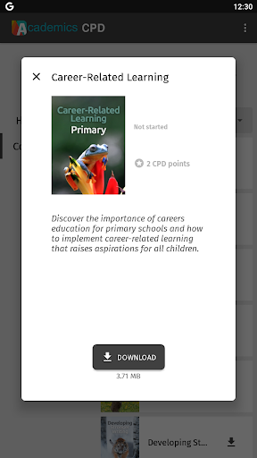 Academics CPD Screen 2