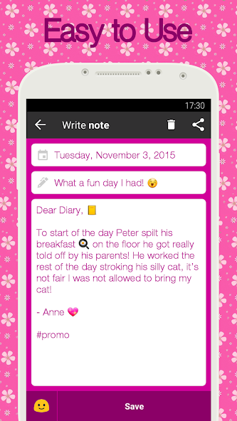 Diary with lock banner