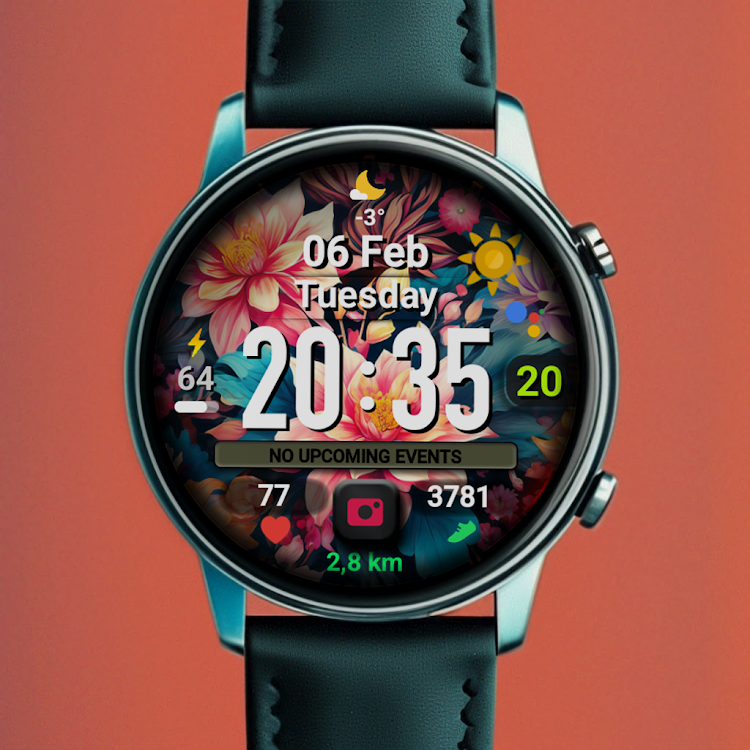Flowers HD MOD 2 Watch Face - New - (Android)