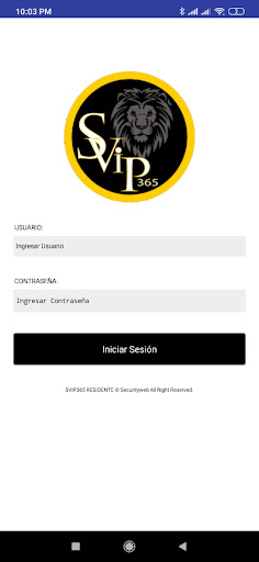 Android application SVIP365 RESIDENTES screenshort