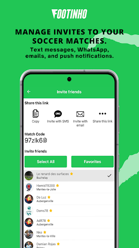 Android application Footinho - Manage Soccer Games screenshort