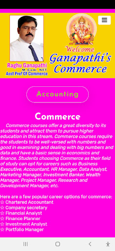 Raghu Sir Ganapathis Commerce Screen 2